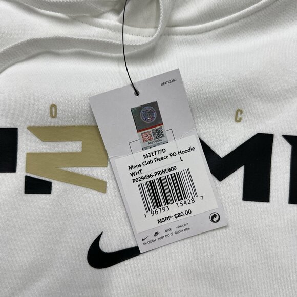 Nike Pullover Hoodie Deion Sanders Prime Sz Large Men White 2.0 Club Fleece Logo - Picture 13 of 13